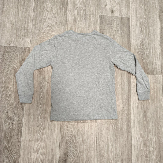 Next Boys Long Sleeve T-Shirt Grey Organic Cotton Crew Neck Size 9 Yrs 134cm