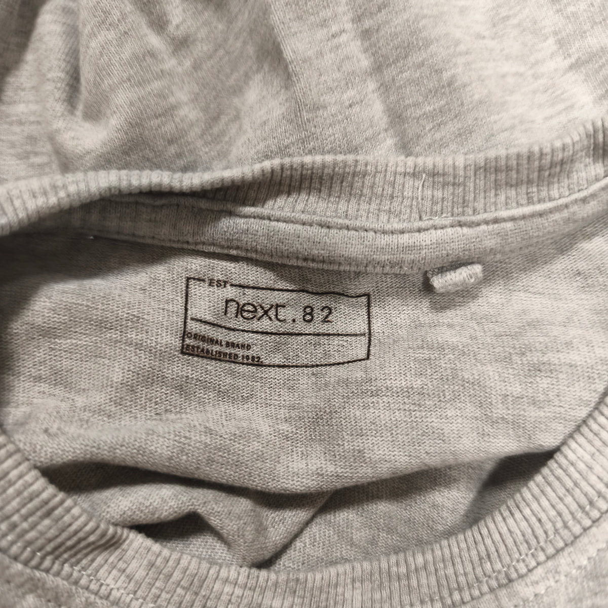 Next Boys Long Sleeve T-Shirt Grey Organic Cotton Crew Neck Size 9 Yrs 134cm