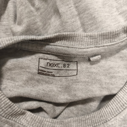 Next Boys Long Sleeve T-Shirt Grey Organic Cotton Crew Neck Size 9 Yrs 134cm