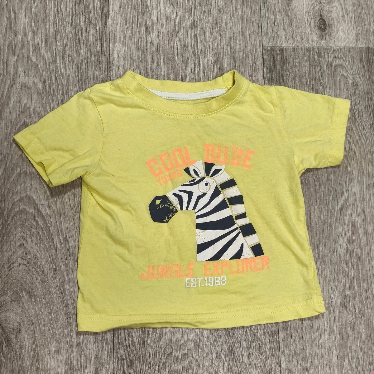 Little Rebel Baby Boys Yellow Zebra Graphic T-Shirt Tee Size 12-18 Months 86cm