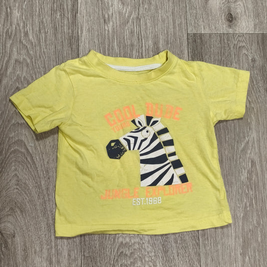 Little Rebel Baby Boys Yellow Zebra Graphic T-Shirt Tee Size 12-18 Months 86cm