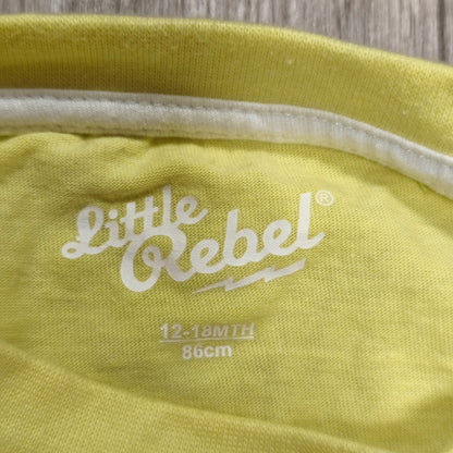 Little Rebel Baby Boys Yellow Zebra Graphic T-Shirt Tee Size 12-18 Months 86cm