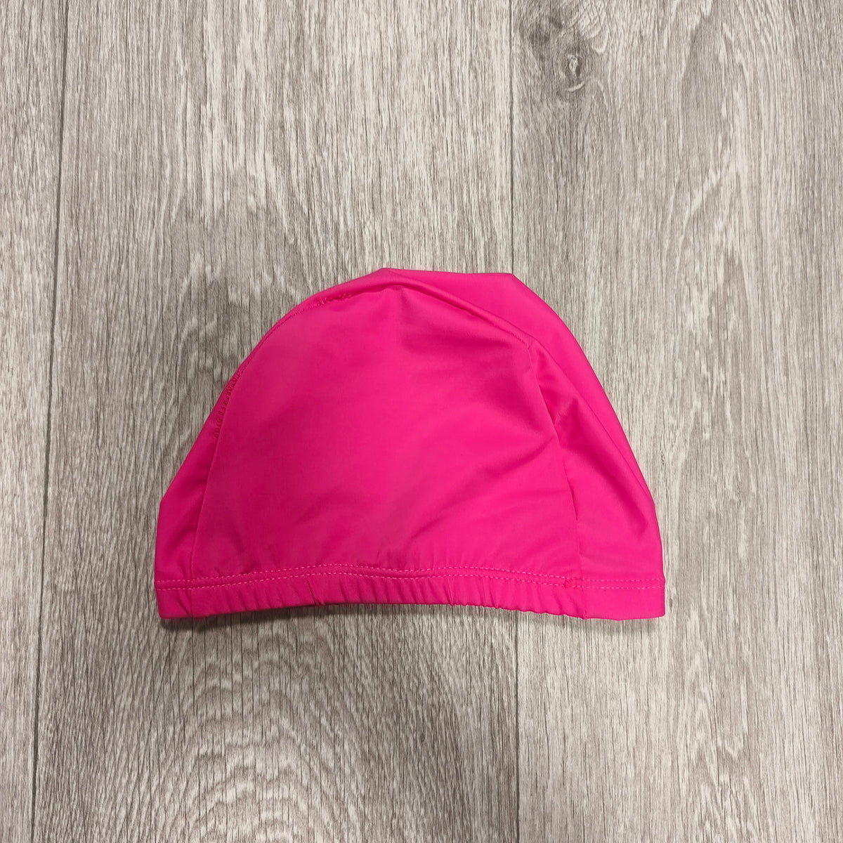 Hot Pink Fabric Swim Cap Stretch Elastic Pool Swimming Hat Fair Condition
