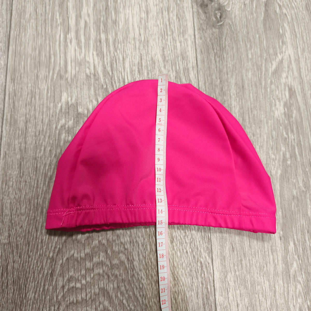 Hot Pink Fabric Swim Cap Stretch Elastic Pool Swimming Hat Fair Condition
