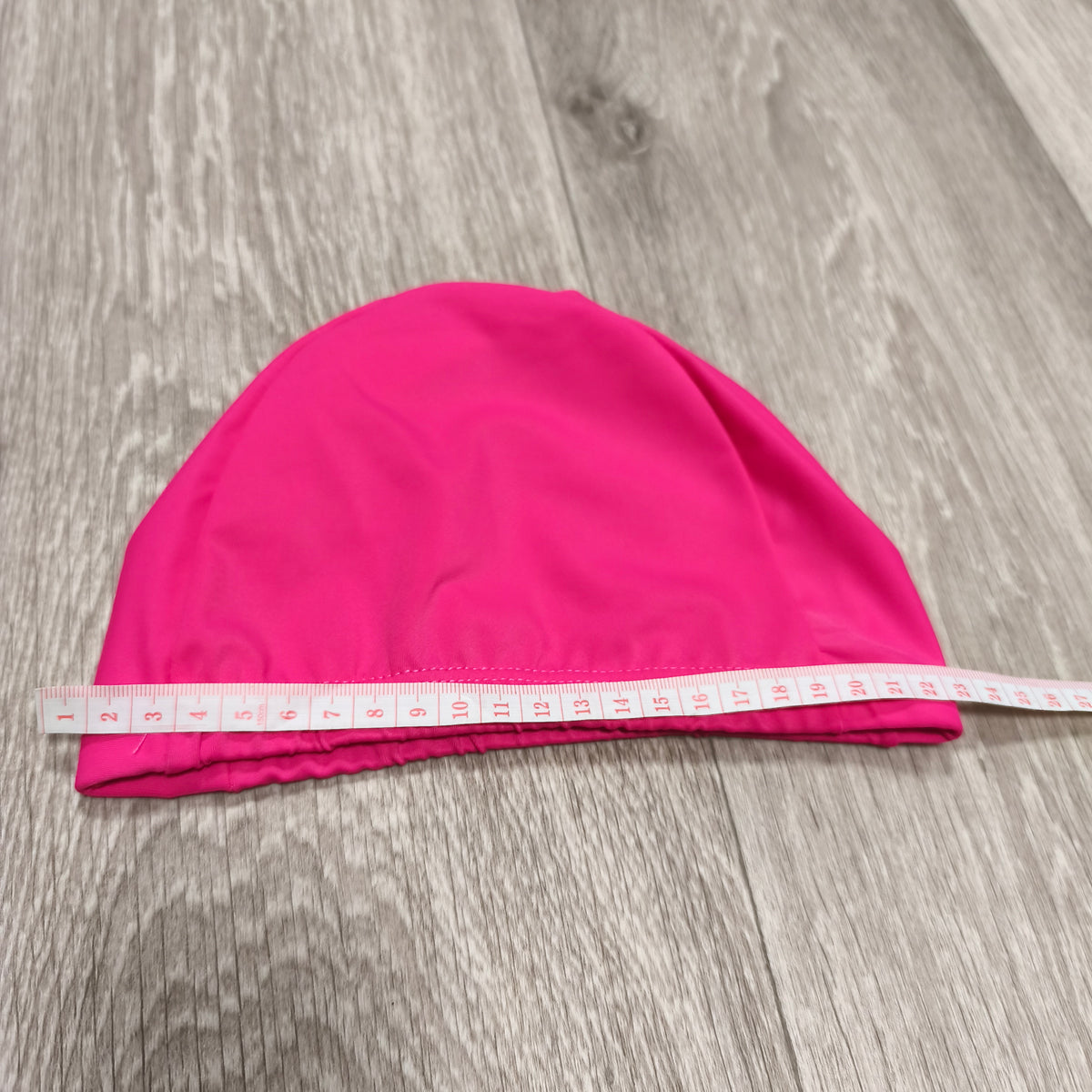 Hot Pink Fabric Swim Cap Stretch Elastic Pool Swimming Hat Fair Condition