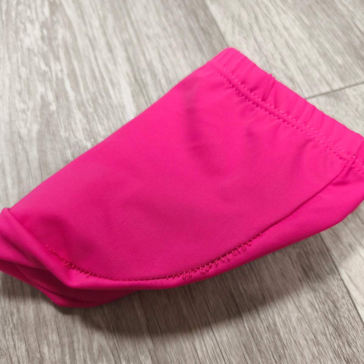 Hot Pink Fabric Swim Cap Stretch Elastic Pool Swimming Hat Fair Condition