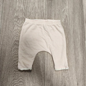 Next Baby Girls Pink Striped Lace Trim Leggings Pants Up To 1 Month