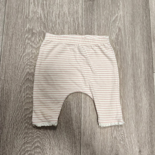 Next Baby Girls Pink Striped Lace Trim Leggings Pants Up To 1 Month