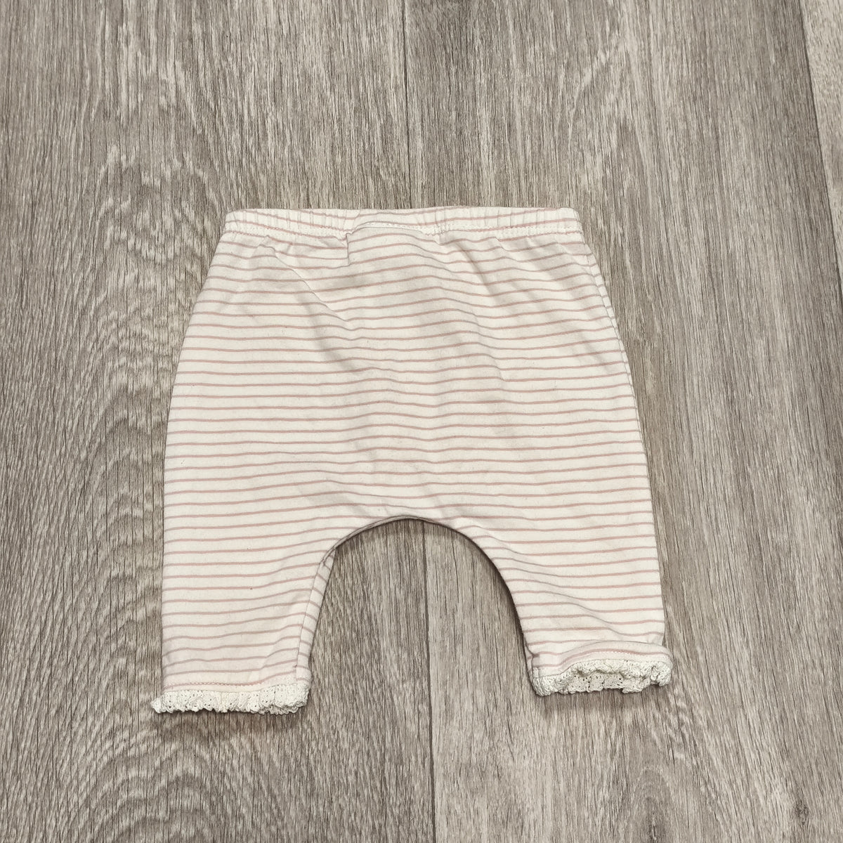 Next Baby Girls Pink Striped Lace Trim Leggings Pants Up To 1 Month