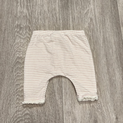 Next Baby Girls Pink Striped Lace Trim Leggings Pants Up To 1 Month