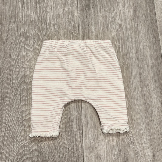 Next Baby Girls Pink Striped Lace Trim Leggings Pants Up To 1 Month