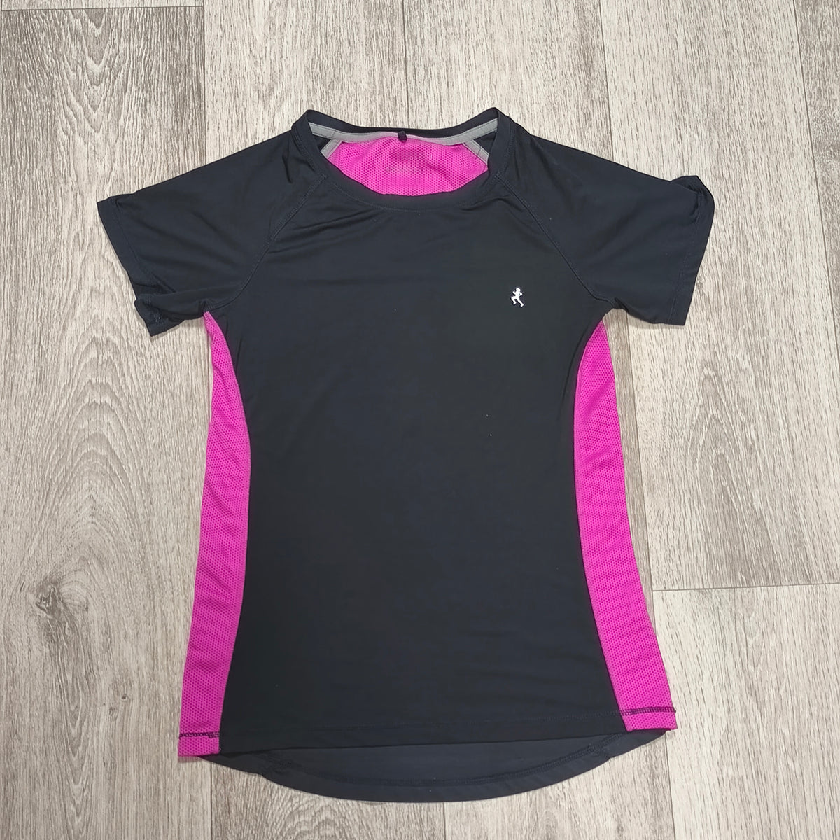 Atmosphere Womens Running T-Shirt Top Black Pink Mesh Workout Gym Size UK 10