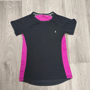 Atmosphere Womens Running T-Shirt Top Black Pink Mesh Workout Gym Size UK 10