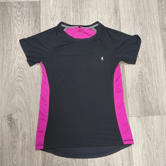 Atmosphere Womens Running T-Shirt Top Black Pink Mesh Workout Gym Size UK 10