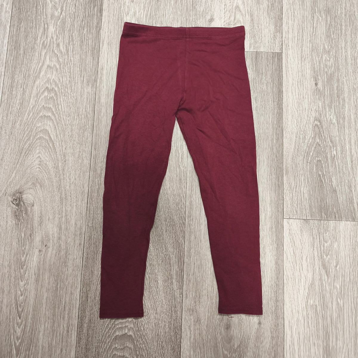 Primark Girls Burgundy Red Stretch Leggings Pants Size 6-7 Years 122 cm Plain