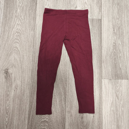 Primark Girls Burgundy Red Stretch Leggings Pants Size 6-7 Years 122 cm Plain