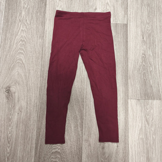 Primark Girls Burgundy Red Stretch Leggings Pants Size 6-7 Years 122 cm Plain