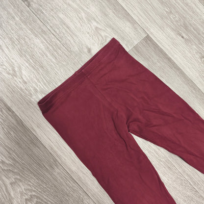 Primark Girls Burgundy Red Stretch Leggings Pants Size 6-7 Years 122 cm Plain