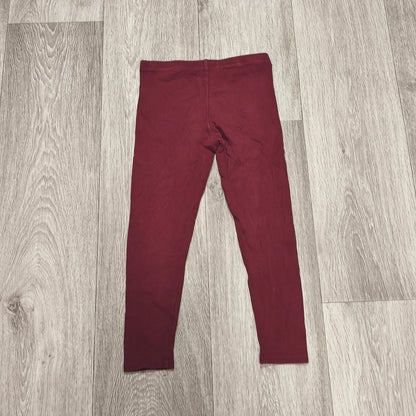 Primark Girls Burgundy Red Stretch Leggings Pants Size 6-7 Years 122 cm Plain