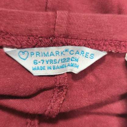 Primark Girls Burgundy Red Stretch Leggings Pants Size 6-7 Years 122 cm Plain