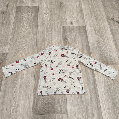 F&F Baby Boys Long Sleeve T-Shirt 18-24 Months Grey Rock Guitar Print Top