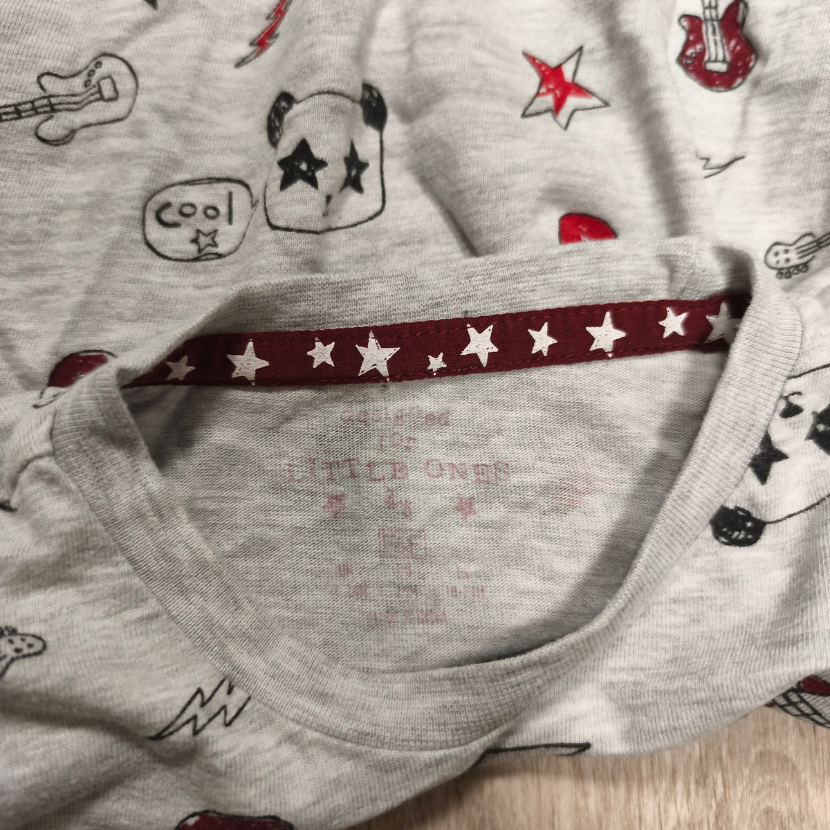 F&F Baby Boys Long Sleeve T-Shirt 18-24 Months Grey Rock Guitar Print Top