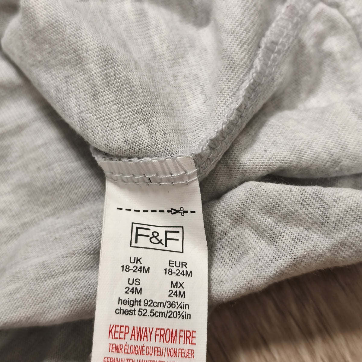 F&F Baby Boys Long Sleeve T-Shirt 18-24 Months Grey Rock Guitar Print Top