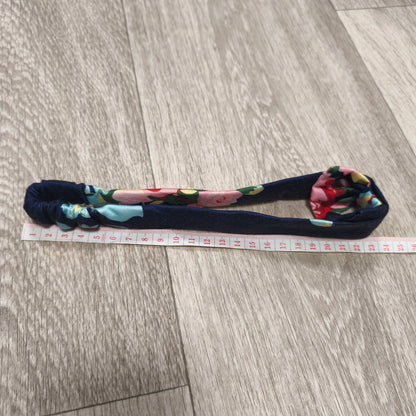 Floral Headband Bow Elastic Stretch Hair Band Navy Floral Print Hair Accessory