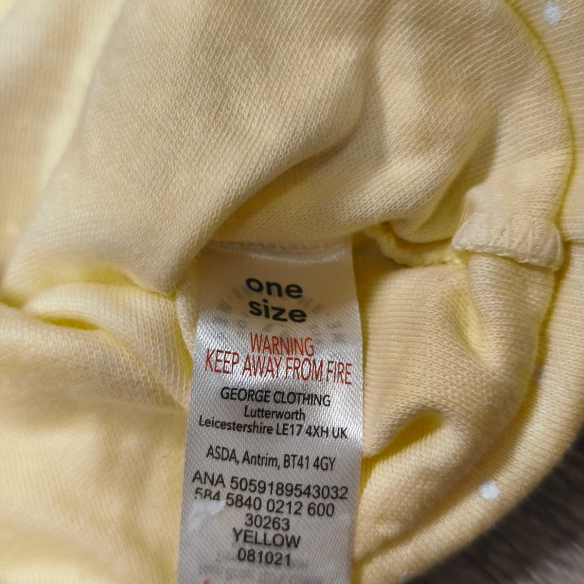 George Baby Yellow Polka Dot Top Knot Hat Beanie One Size Soft Infant