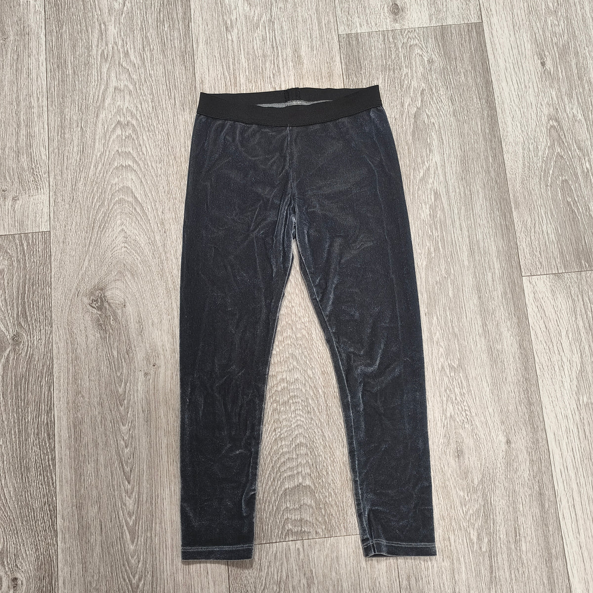 Tu Girls Grey Velour Velvet Leggings Pants Age 6 Years 116cm Elastic Waist