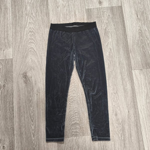 Tu Girls Grey Velour Velvet Leggings Pants Age 6 Years 116cm Elastic Waist