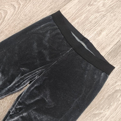 Tu Girls Grey Velour Velvet Leggings Pants Age 6 Years 116cm Elastic Waist