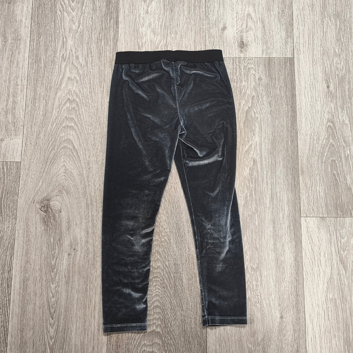 Tu Girls Grey Velour Velvet Leggings Pants Age 6 Years 116cm Elastic Waist