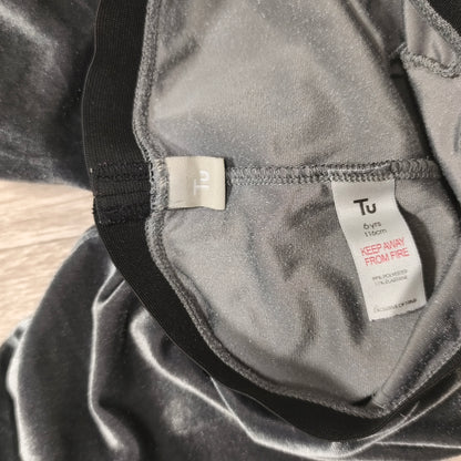 Tu Girls Grey Velour Velvet Leggings Pants Age 6 Years 116cm Elastic Waist