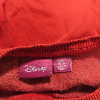 Disney Princess Snow White Girls Red Sweatshirt Jumper Sequin Dream Big 5-6 Yrs