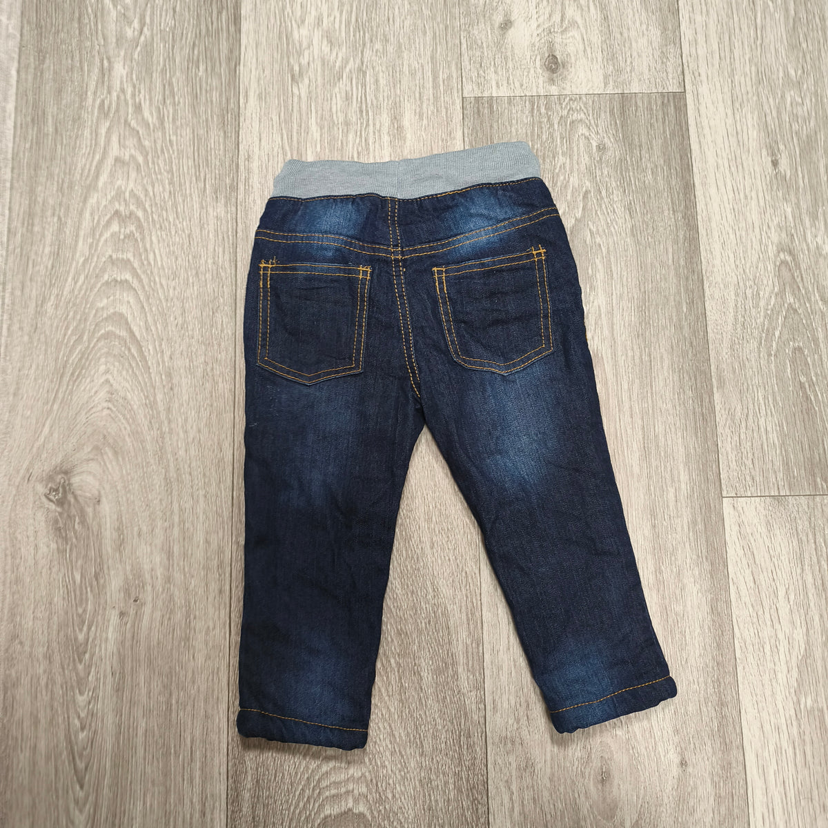 So Cute Baby Toddler Denim Jogger Jeans Elastic Waist Winter Fun Size 86