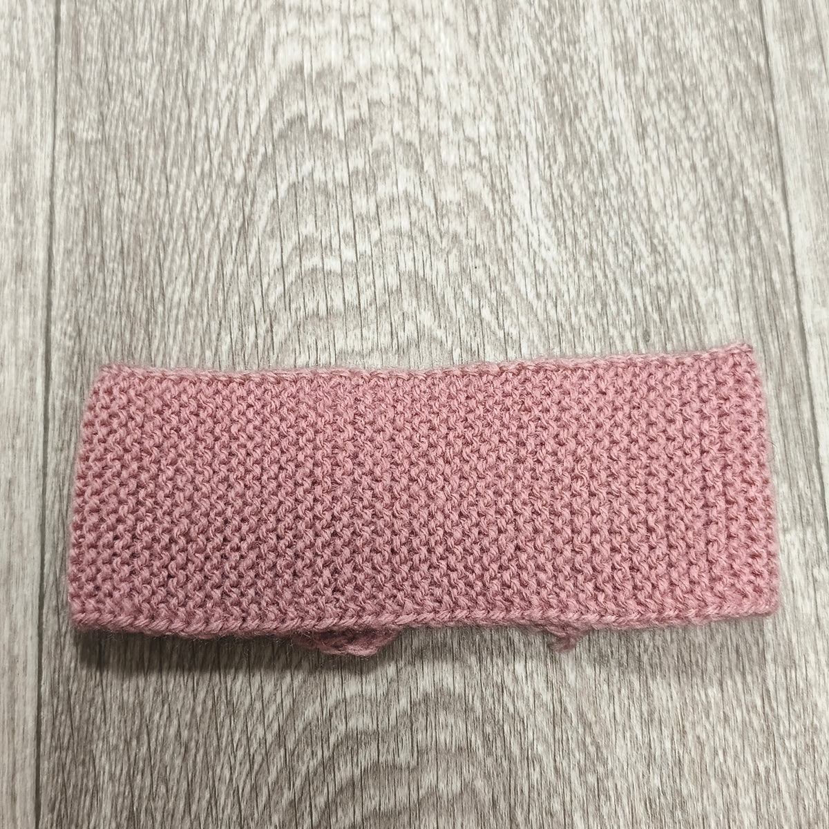 Women Pink Knit Headband Bow Rhinestone Ear Warmer Winter Headwrap Gem Stretch