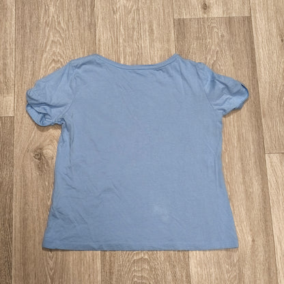 Primark Cares Girls Blue Floral LOVE Graphic T-Shirt Short Sleeve Top 10-11 Yrs