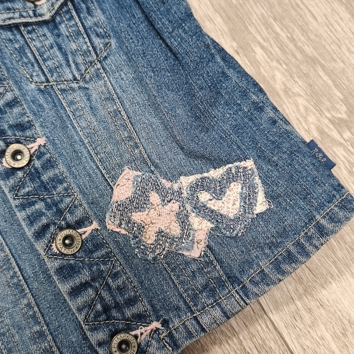 Pumpkin Patch Girls Denim Vest Size 2 Original Cowgirl Blue Jean Jacket