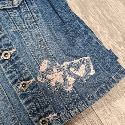 Pumpkin Patch Girls Denim Vest Size 2 Original Cowgirl Blue Jean Jacket