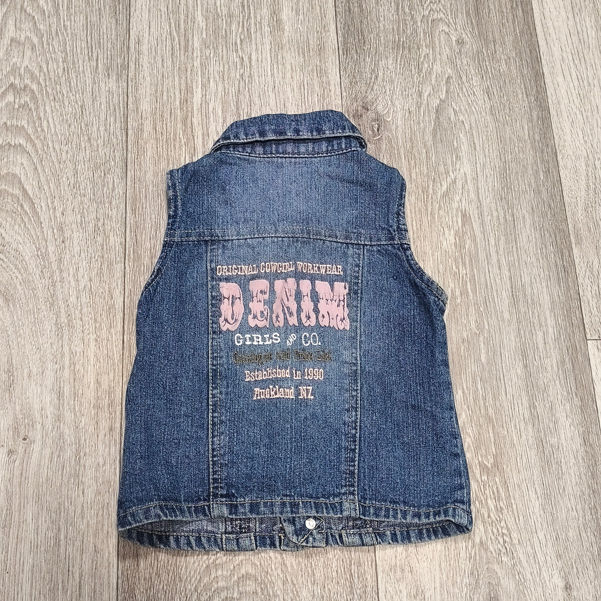 Pumpkin Patch Girls Denim Vest Size 2 Original Cowgirl Blue Jean Jacket