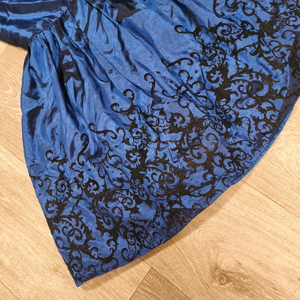 Seven Lemon KIDS Girls Blue Glitter Flock Hem Party Dress Size 146