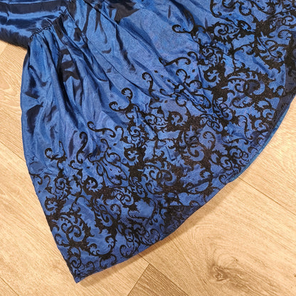 Seven Lemon KIDS Girls Blue Glitter Flock Hem Party Dress Size 146