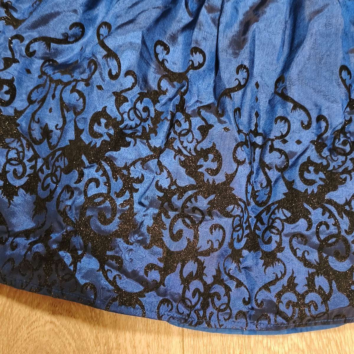 Seven Lemon KIDS Girls Blue Glitter Flock Hem Party Dress Size 146