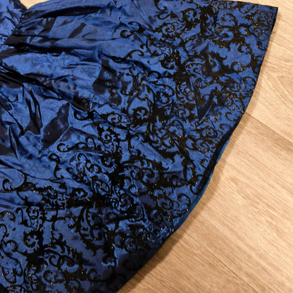 Seven Lemon KIDS Girls Blue Glitter Flock Hem Party Dress Size 146