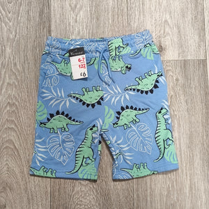Primark Boys Dinosaur Sweat Shorts Blue Elastic Waist NWT Age 6-7 Years 122cm