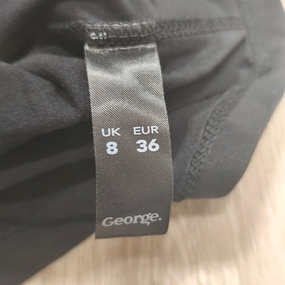 George G21 Women Black Mini Skirt Stretch Bodycon Size UK 8 EUR 36 Short Fitted