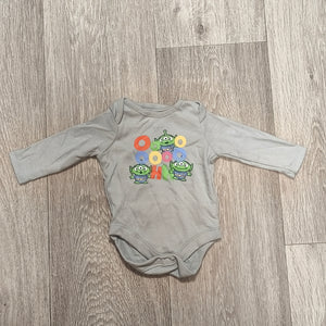 Disney Baby Toy Story Aliens Long Sleeve Bodysuit Grey Up To 1 Month