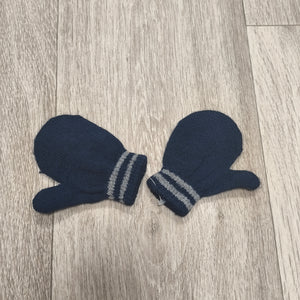 Pep&Co Toddler Kids Navy Blue Striped Knit Mittens Gloves One Size Winter Warm