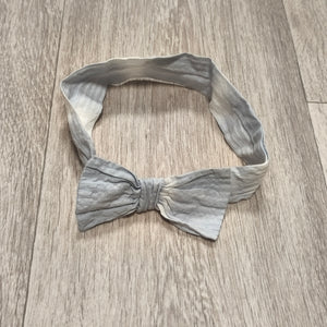 Blue & White Tie-Dye Elastic Bow Headband Hair Band Accessory